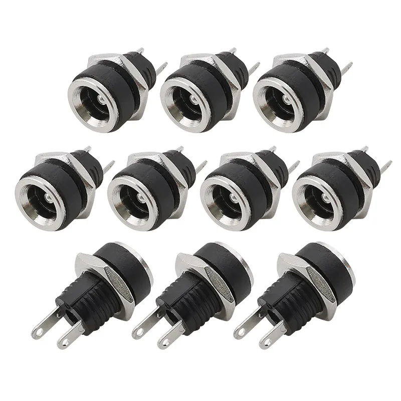 

100Pcs 2.1x5.5mm DC Power Supply Jack Socket Female Panel Mount Connector 2Pin Terminal Plug DC Adapter DC-022B DC022B