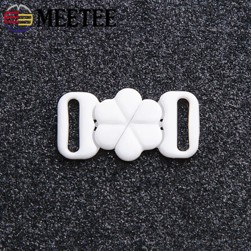 50/100sets Meetee 10/15mm Plastic Bra Buckle Resin Front Closure Swimwear Clip Bikini Clasp DIY Sewing Underwear Accessories