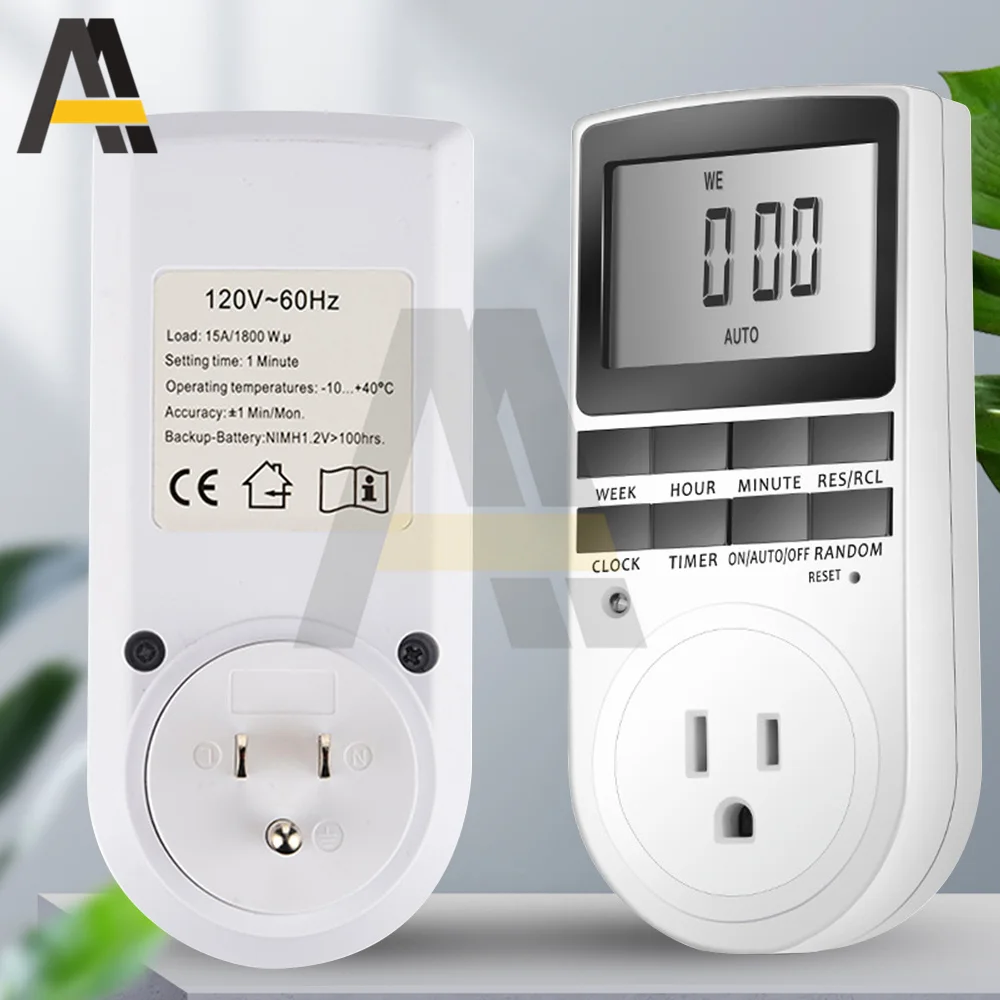 EU US UK Electronic Digital Timer Switch US FR BR Plug Kitchen Timer Socket Outlet 230V 110V 7 Day 12/24 Hour Electronic Timing