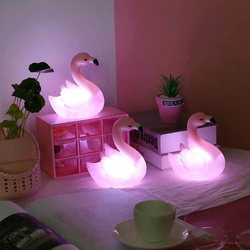 Pink Table LED Night Lights for Kids, Cute Animal Baby Night Light with Switch, Portable Night Lamps for Bedrooms Desktop