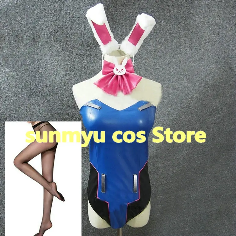 Superhero Zentai Suit dva Overwatch D.VA Bunny Girl Bodysuit Cosplay Costume,Custom Size Halloween