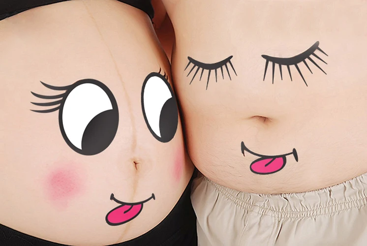 Kawaii auto-feito para mulheres grávidas terapia adereços de fotos de maternidade fotografias de gravidez pintura de barriga adesivos de fotos