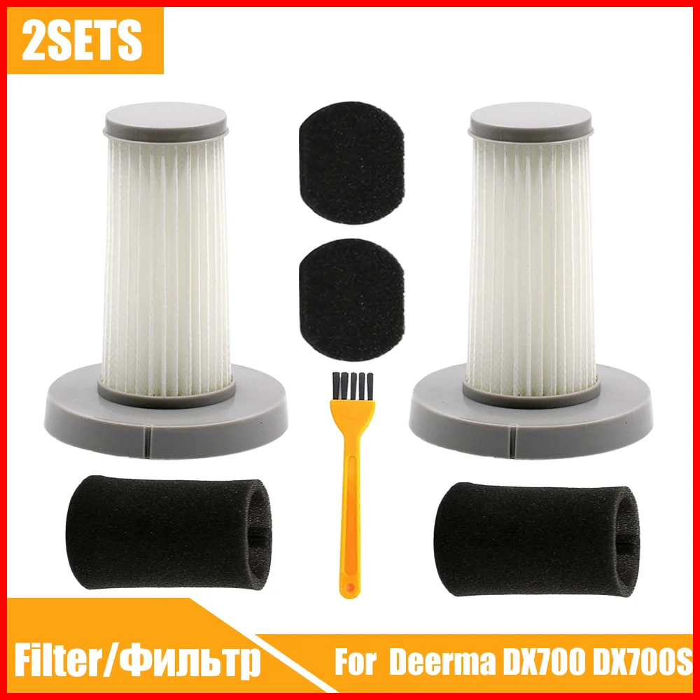 1/2 مجموعات فلتر Hepa قابل للغسل ل شاومي Deerma DX700 DX700S يده نظافة اكسسوارات الترشيح العميق المواد الاستهلاكية قطع الغيار