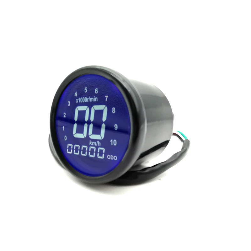 

DC 12V Motorcycle Tachometer Odometer Digital LCD Screen Display Black Plating