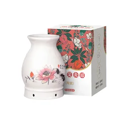 SHARE HO Lotus Moxibustion Cup Heating Therapy Chinese Acupuncture Points Guasha Treatment Massage Moxa Box Burner Sticks