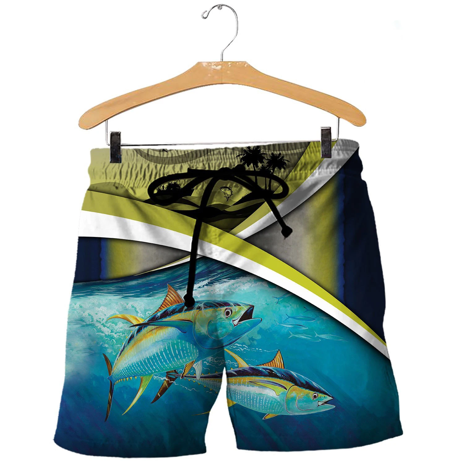 Sailfish และปลาทูน่าตกปลา3D พิมพ์กางเกงขาสั้น Unisex Streetwear ฤดูร้อนชายหาดกางเกงขาสั้นหลวมๆสบายๆกางเกงโพลีเอสเตอร์ SDM12