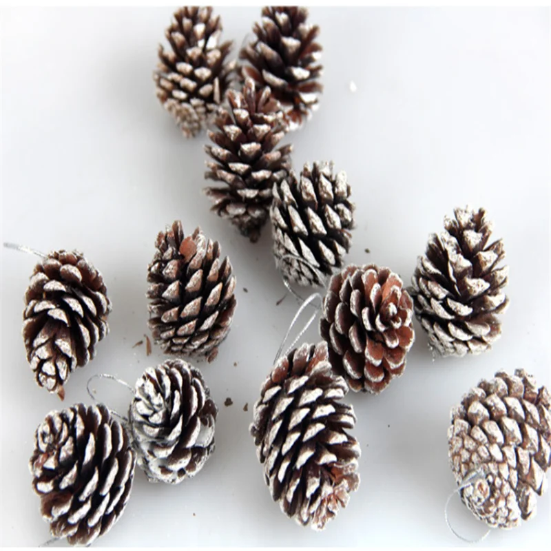 Christmas Decorations Pine Nuts Christmas Tree Decorations Pine Nut Pendants Natural Pine Nuts Dyed White Paint