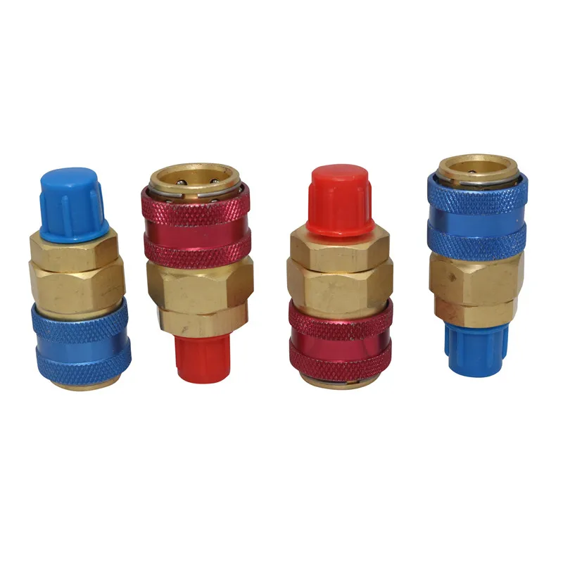 1 Pcs R134A High Low Freon Air Conditioning Refrigerant Quick Coupler Adapters Brass Adapters Connector Manifold Gauge