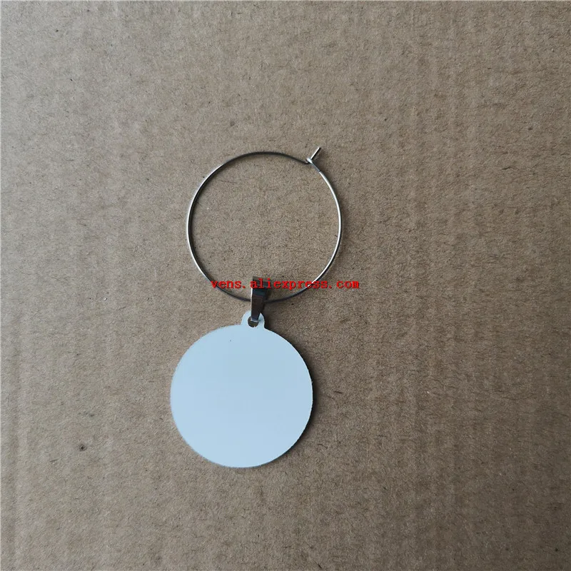 

sublimation blank wine charms hot transfer printing wine charm custom material consumables 30pcs/lot