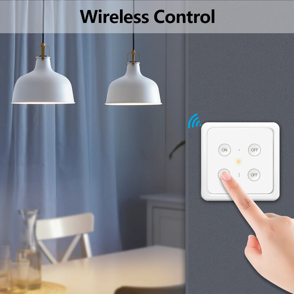 LoraTap Wireless RF 868Mhz Switch Relay Module 2,4 Button Remote Control ON/OFF up to 200m Mountable and Portable No wires
