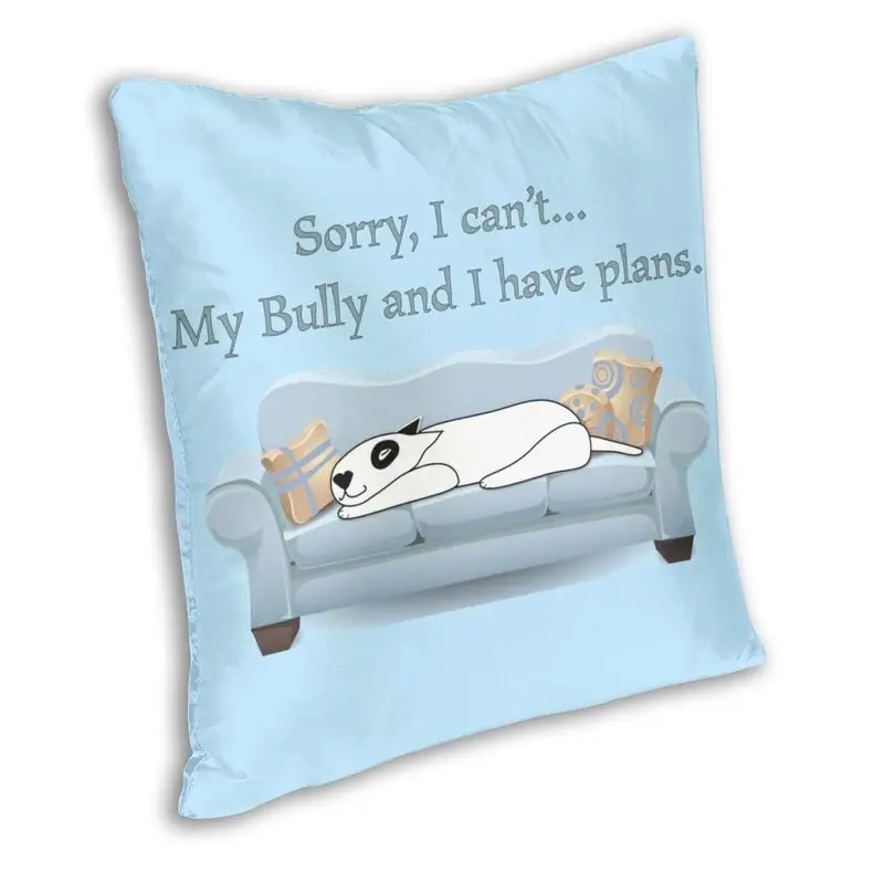 Soft Bull Terrier Bullies Rule Throw Pillow Cover Decoration Custom Puppy Pet Dog Cushion Cover 45x45cm Pillowcover for Sofa