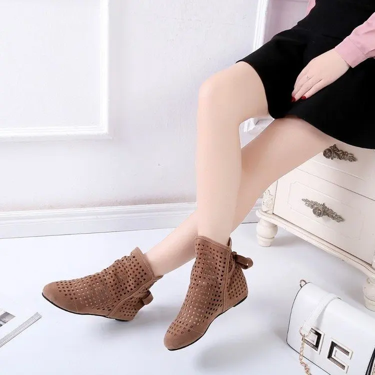 Fashion Women Boots classic Autumn Summer boots boots new shoes lace hollow crochet boots Black Bow hollow fashion women\'s boots