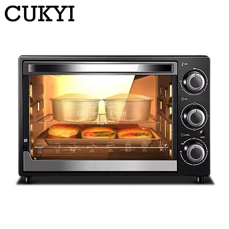 CUKYI 32L mini automatic electric oven multifunction baking machine 1500W three-layers cake pizza oven kitchen cooking tools EU