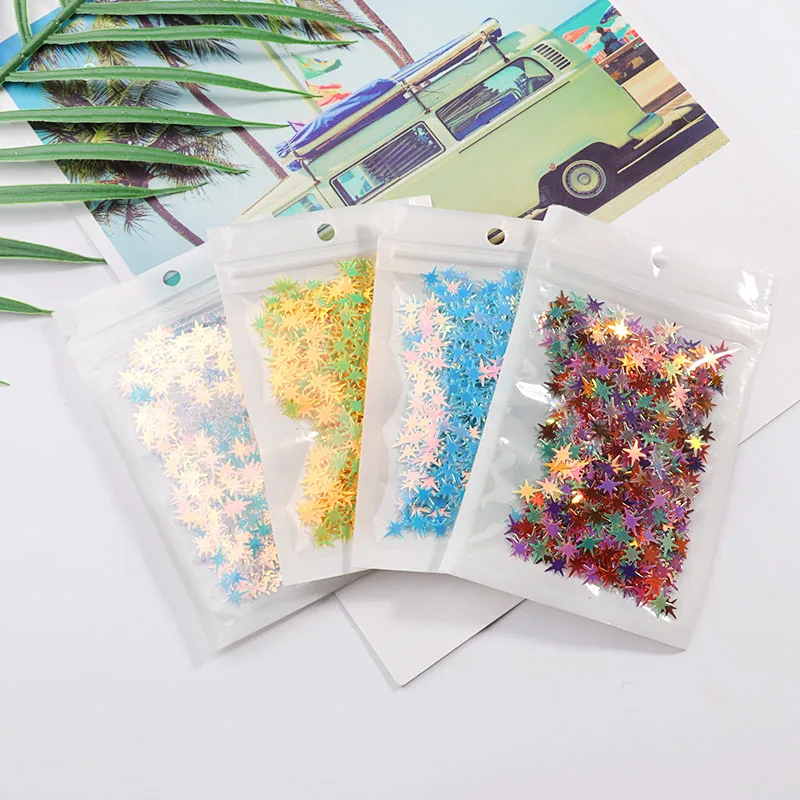 300Pcs/Pack Size 8*9mm Cross Star Shape Sequins Nail Sequin Paillettes Slime Art,Women DIY Craft,Wedding Decoration Confetti