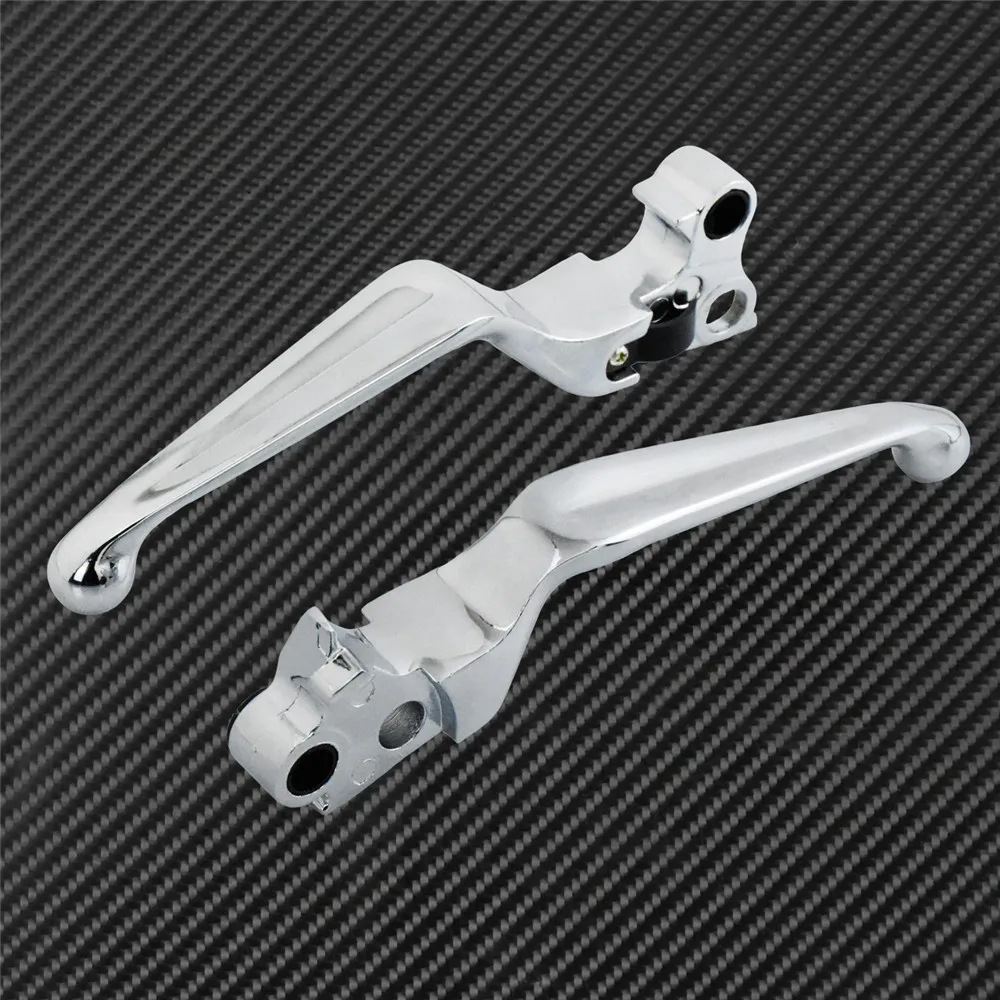 Motorcycle Chrome Brake Clutch Levers CNC For Harley Touring Dyna Softail Sportster XL 883 1200 Street Glide Road King Fatboy