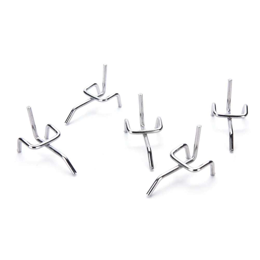 5cm Peg Board Hooks Board Wall Retail Display Shop Peg Slat Walling Home Hanger Chrome  Metal  Stainless Steel 10 Pcs