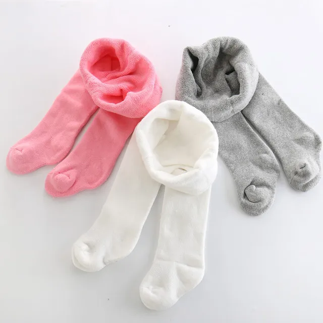 Autumn winter tights for girls love solid color cotton terry Baby stockings warm soft kids girls tights pantyhose