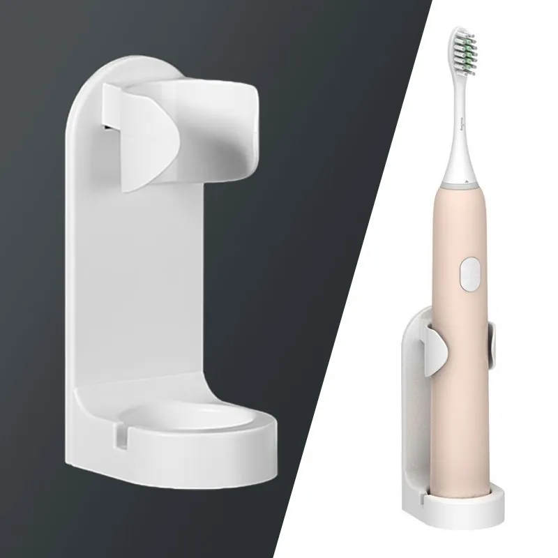 Electric Toothbrush Holder Detachable Wall Mounted Bathroom Counter Stand with Sticker for Electric Tooth Brushes