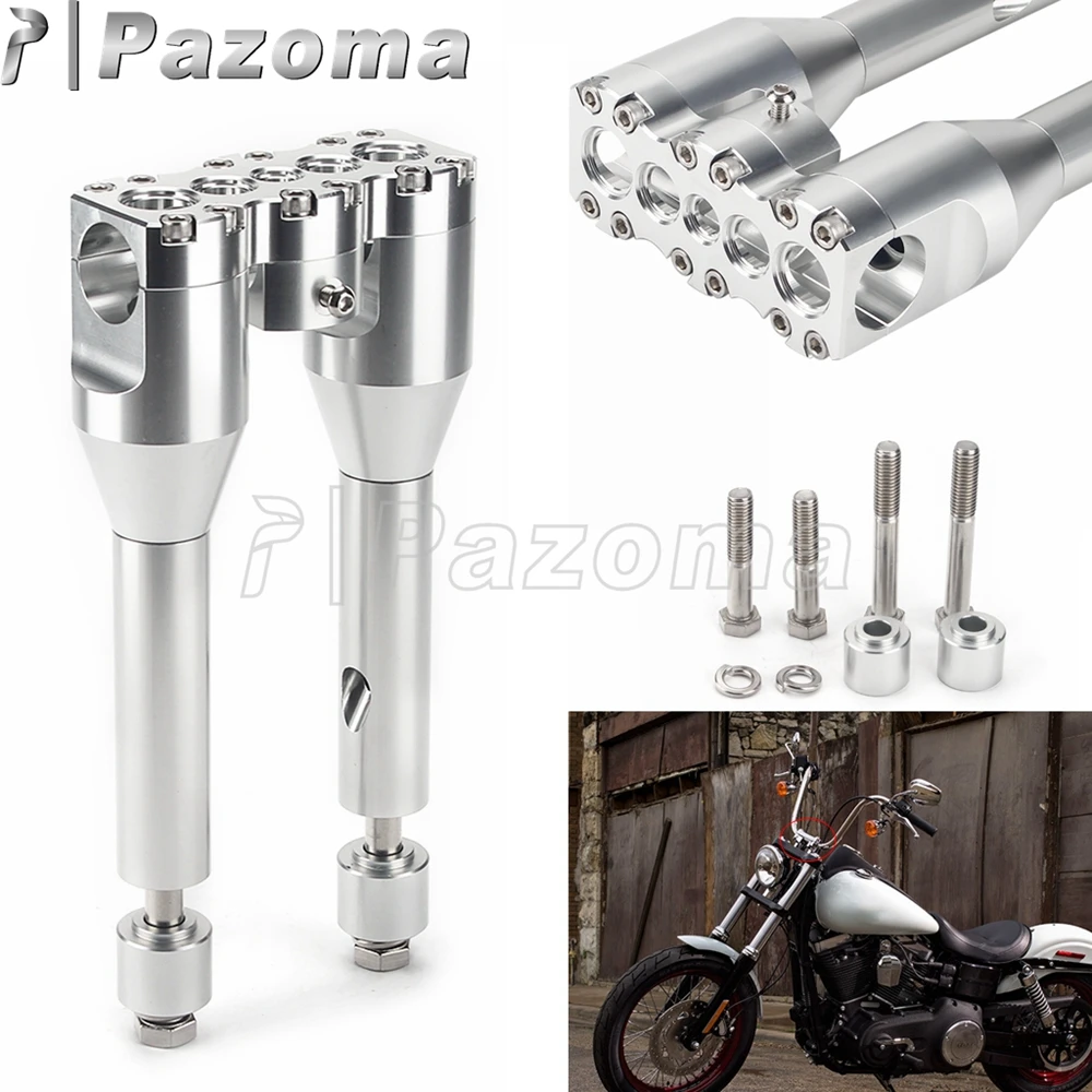 

Aluminum One-piece Column Motorcycle Straight Riser for Harley Dyna Street bob Softail Sportster 1-1/4" Handlebar Mount Clamp