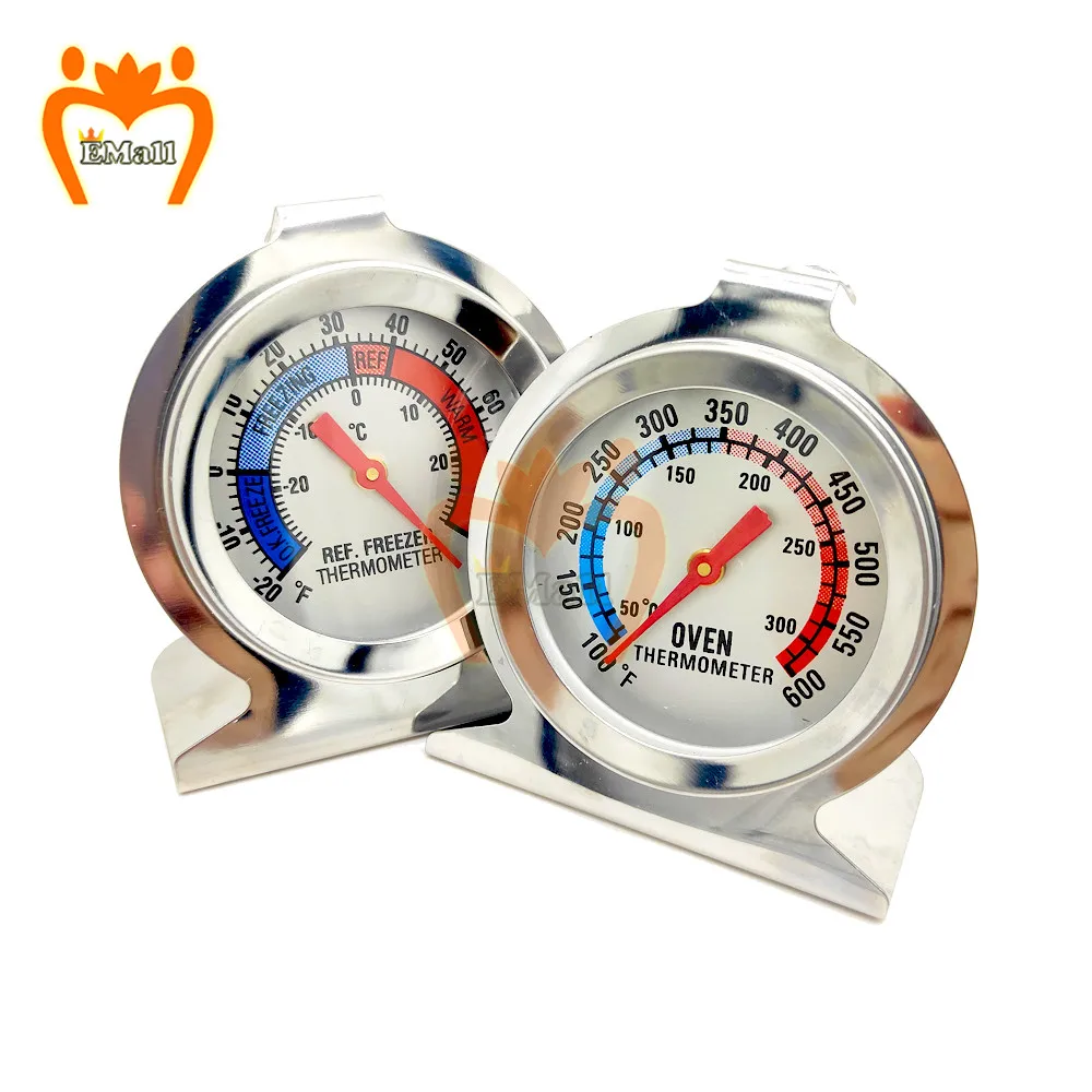 Stainless Steel Oven Cook Thermometer Mini Refrigerator Thermometer Grill Temperature Gauge Meter Test Home Kitchen Food Meat