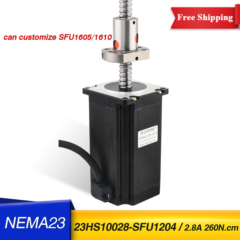 

24V 23HS10028 260N.CM 100MM 200MM 300MM Nema23 Ballscrew Motor Stepper Motor With SFU12042.8A 260N.CM For 3D Printer