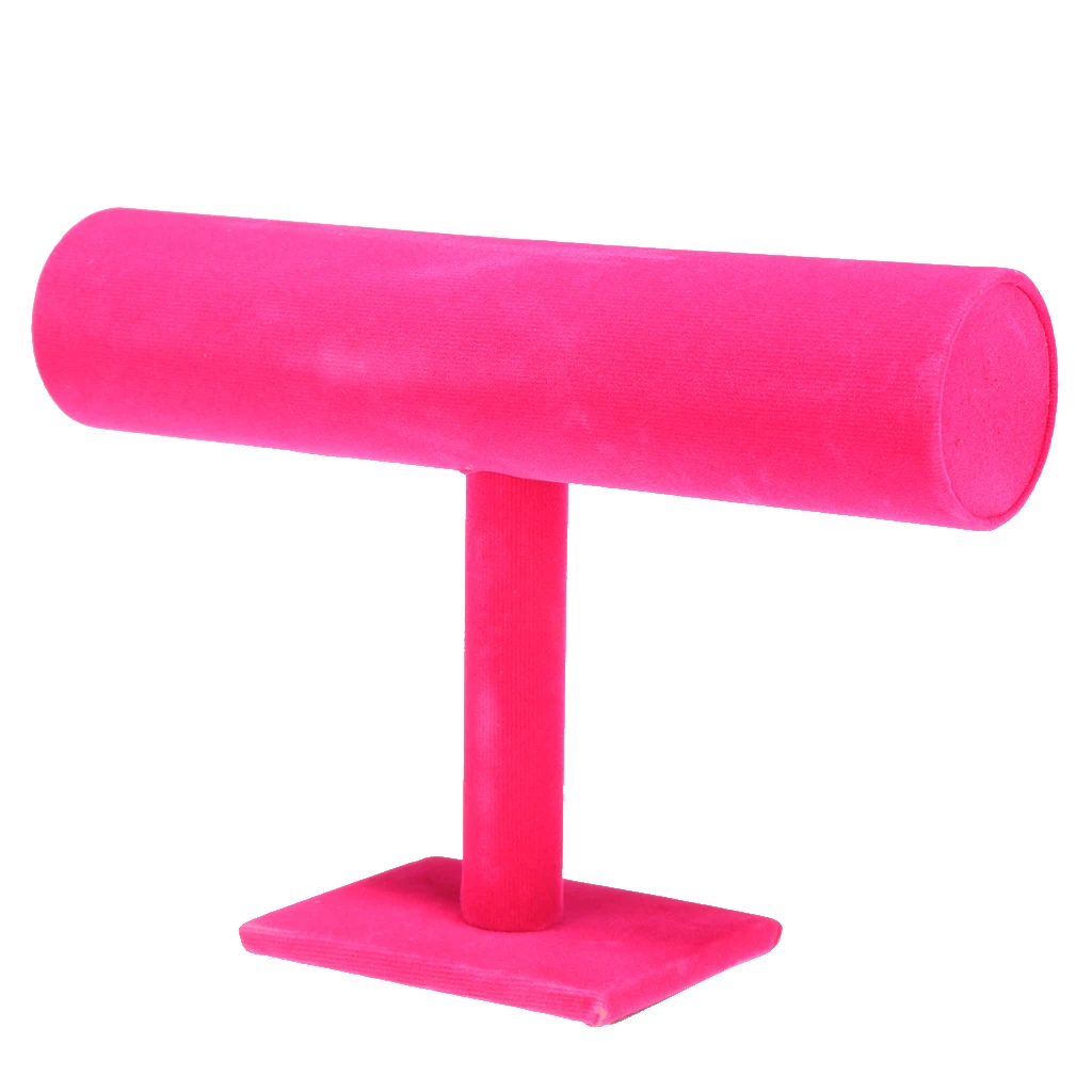 Velvet T-Bar Bracelet Necklace Jewelry Display Stand Wristwatch Holder for Home Organization Shop Retail Jewellery Shelf Showing