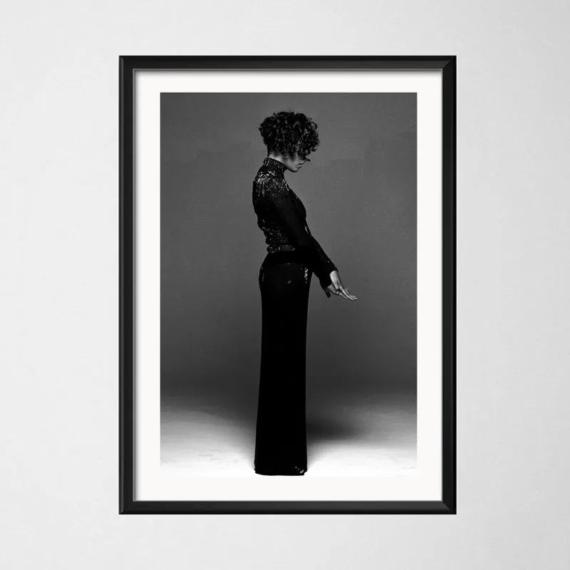 Poster And Prints Whitney Houston Pop Star Singer Woman Black White Canvas Painting Art Wall Pictures Home Decor quadro cuadros