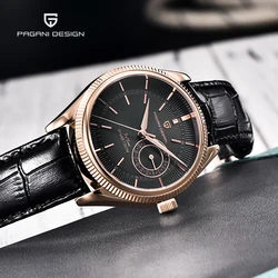 PAGAN DESIGN 2023 Top Brand Luxury Men Quartz Wristwatches 20Bar Waterproof Military Sports Watch For Men Leather Sapphire Clock