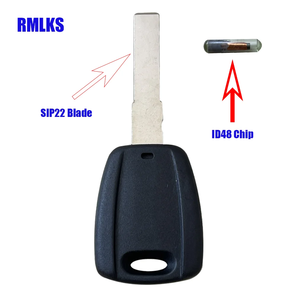 Transponder Key Shell Uncut Blank SIP22 GT15R lama per Fiat Grande Punto Scudo Panda Bravo Doblo Stilo ID48 Chip