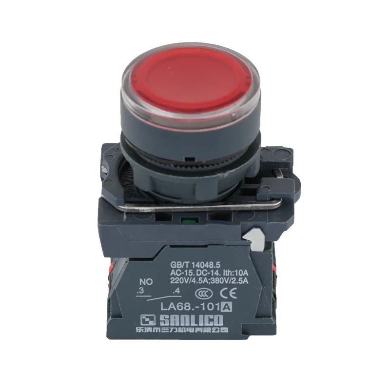 Illuminated Push Button Switch Momentary Switch With Integral LED LA68S SB5 XB5AW34B5 AW33M3 Spring Return Ø22mm