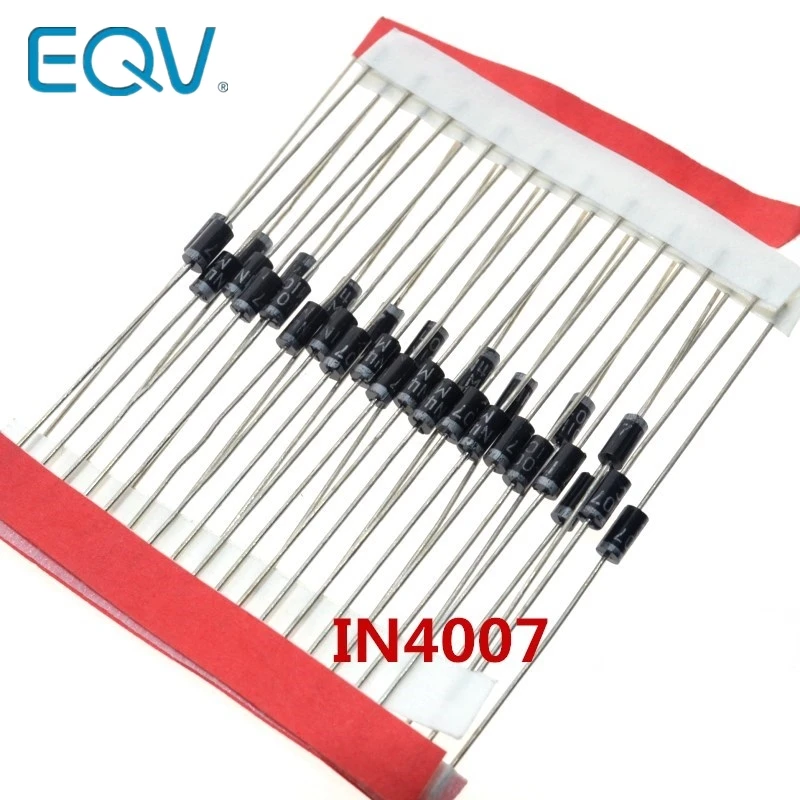 100PCS 1A 1000V Diode 1N4007 IN4007 DO-41 IN4001 50V IN4002 100V IN4003 200V IN4004 400V PLASTIC SILICON RECTIFIER IN4148