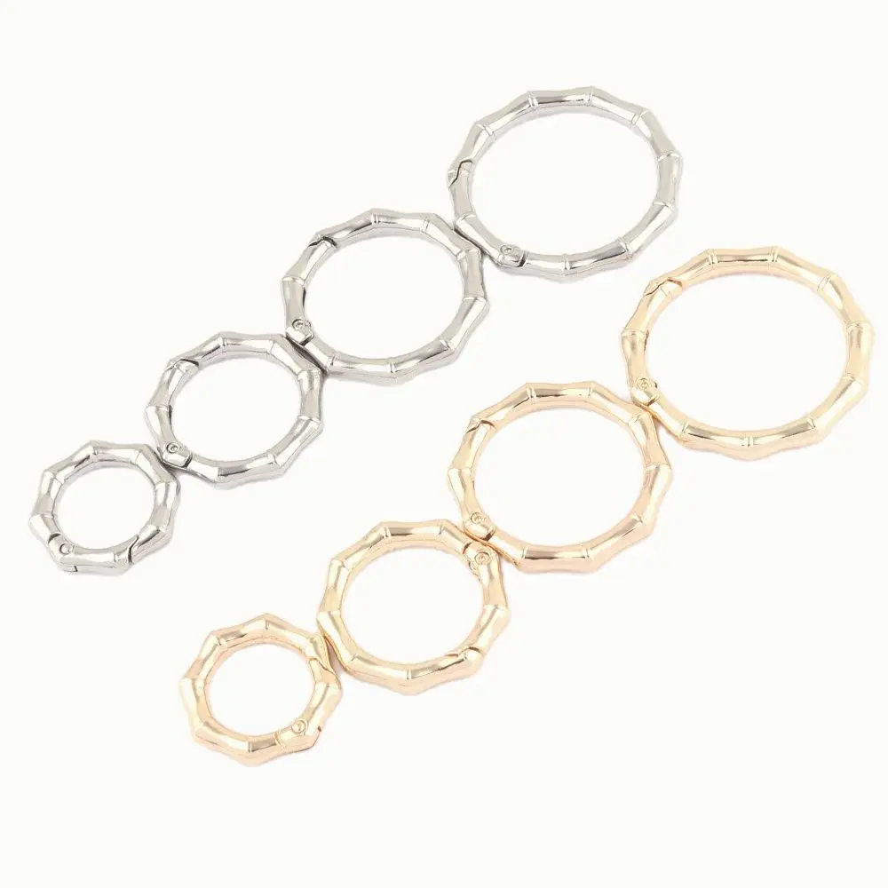 20-38mm Gold Spring Round Bamboo O Ring Gate Jewelry charm Snap Hook,Metal Purse Handbag Hardware Bag Push Clasp Webbing clip