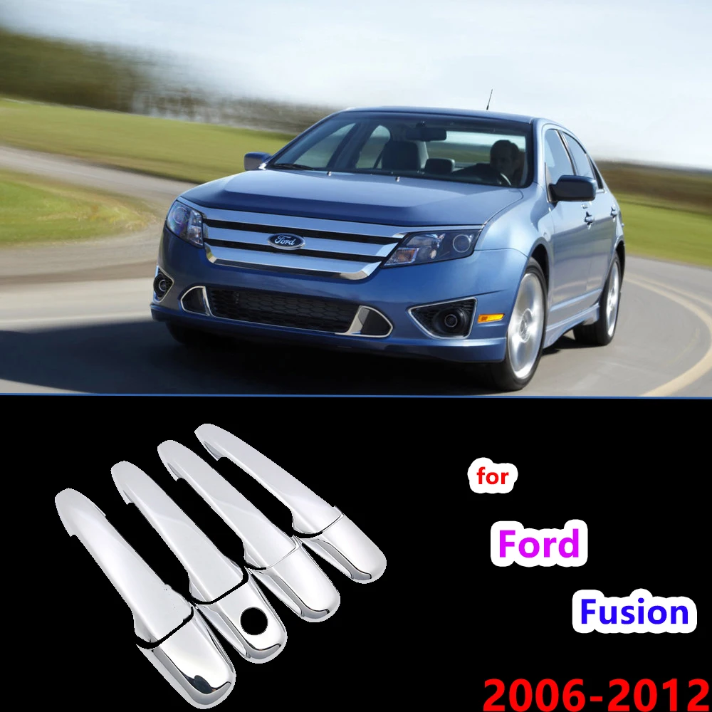 Chrome Handles Cover for Ford Fusion SE Sport 2006 2007 2008 2009 2010 2011 2012 Car HandlesAccessories Stickers Silver gloss