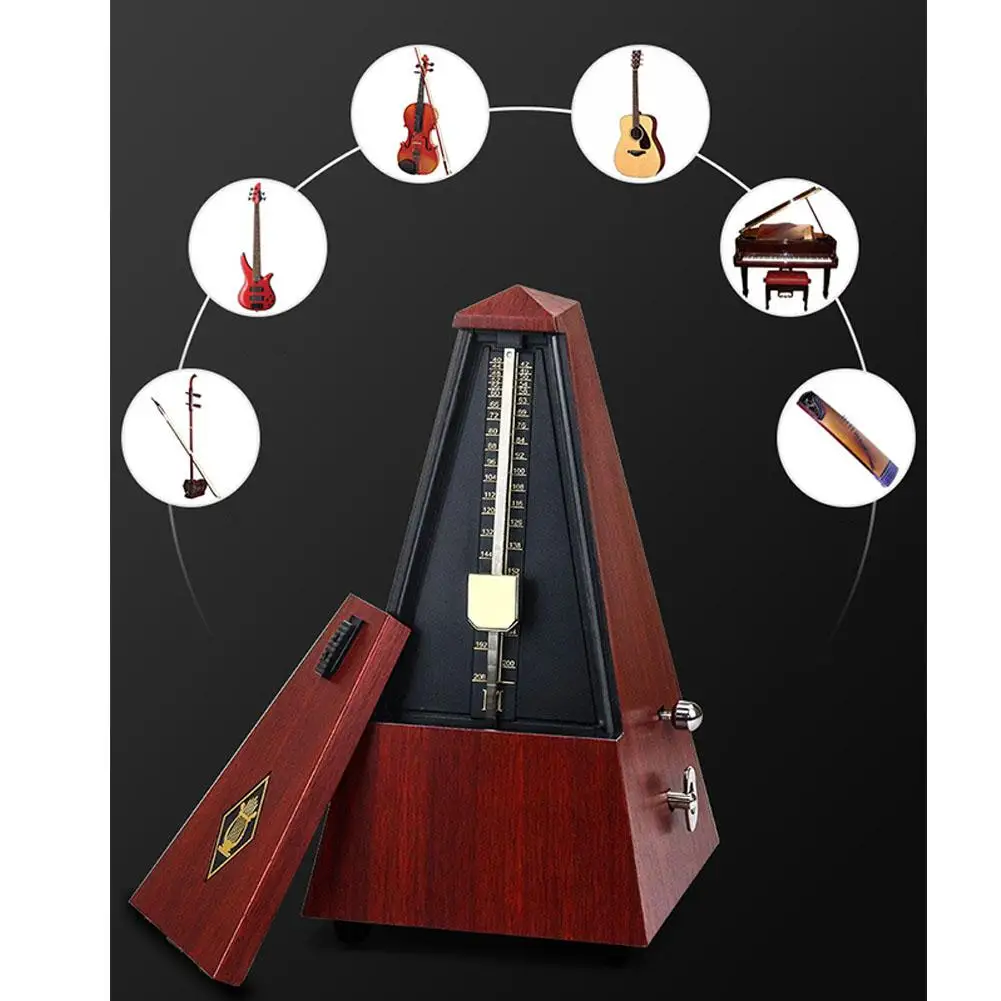 

Vintage Tower Type Guitar Metronome Bell Ring Rhythm Mechanical Pendulum Metronome for Guitar Bass Piano Violin Accessories