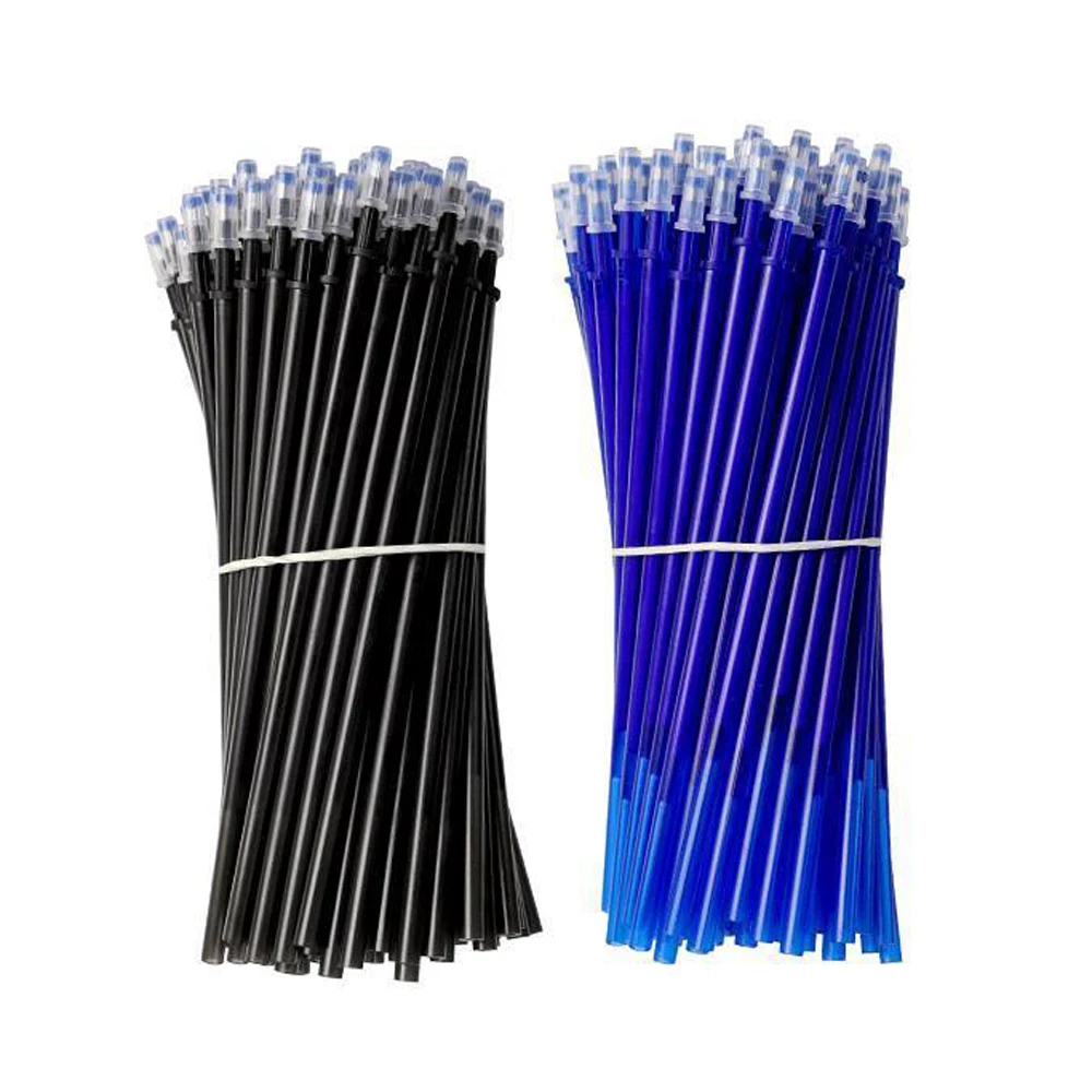 50Pcs/lot High Quality Blue Black Ink Gel Pen Erasable Refill Rod Magic Erasable Pen Refill 0.5mm School Stationery Writing Tool