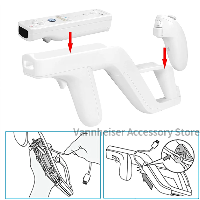 2PCS WII Zapper Gun สำหรับ Nintendo Wii รีโมทคอนโทรลยิงปืน Zapper รีโมทคอนโทรลไร้สายเกมอุปกรณ์เสริม