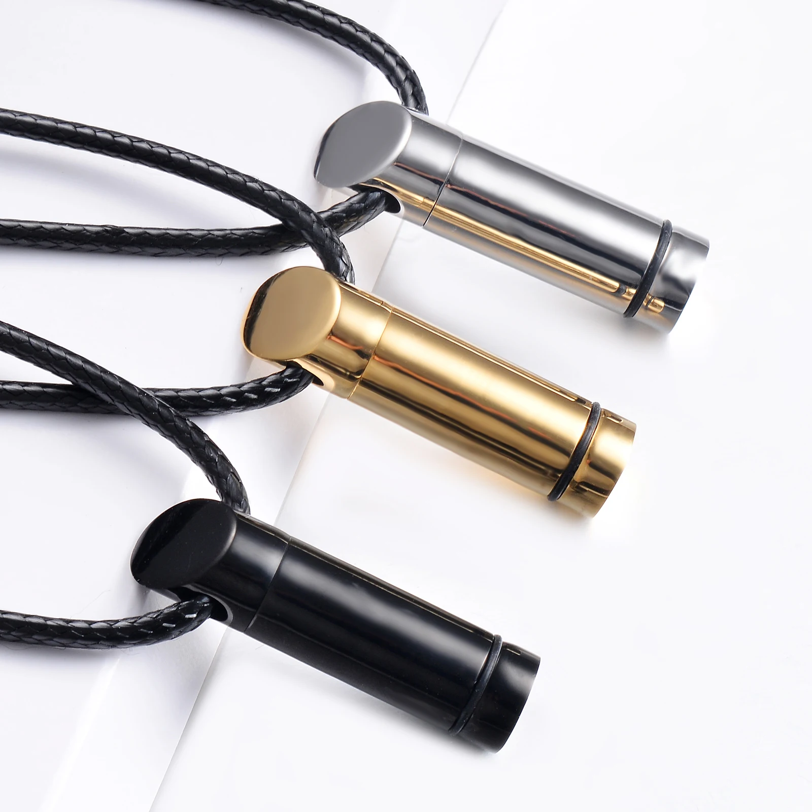 Eternally Loved Hypoallergenic Fashion Stainless Steel Bullet Pill Case Holder Cylinder Urn Pendant Memorial Necklace Jewelry