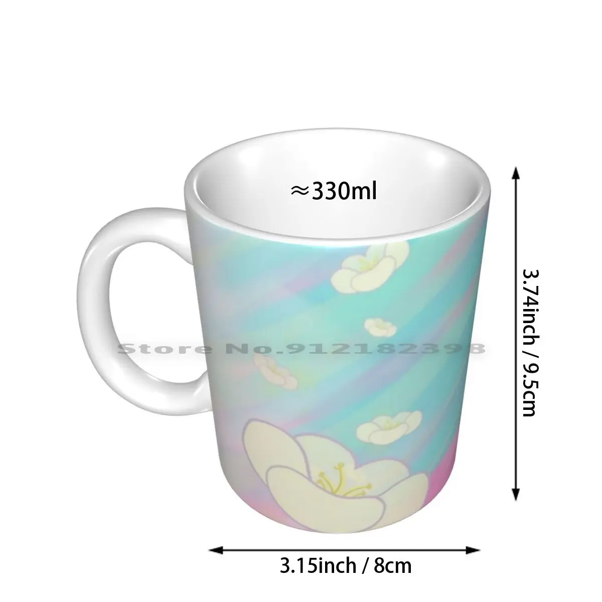 Flower Fall Ceramic Mugs Coffee Cups Milk Tea Mug Flower Flora Floral Fall Falling Rain Sakura Cherry Blossom Blossoms