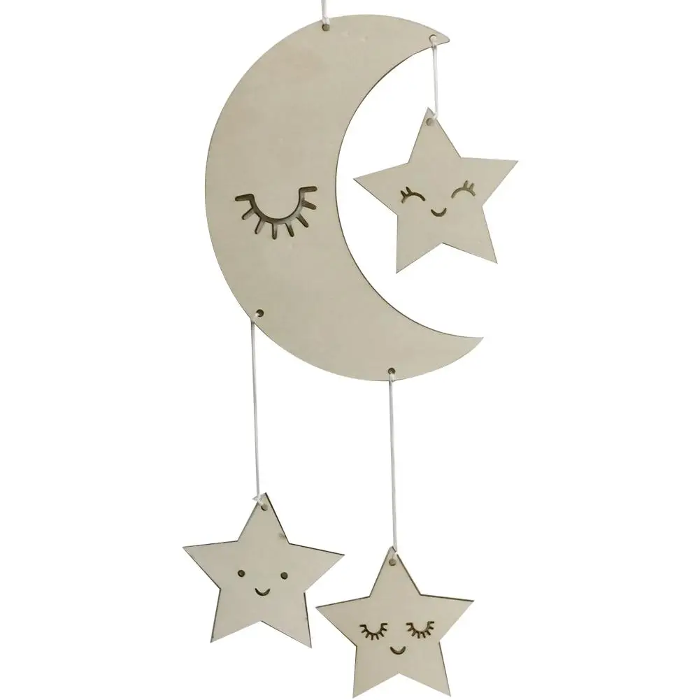 Nordic Lash moon star hanging Garland eid mubarak Wall bunting decoration home wall curtain deco Ramadan Mubarak Kareem supplies