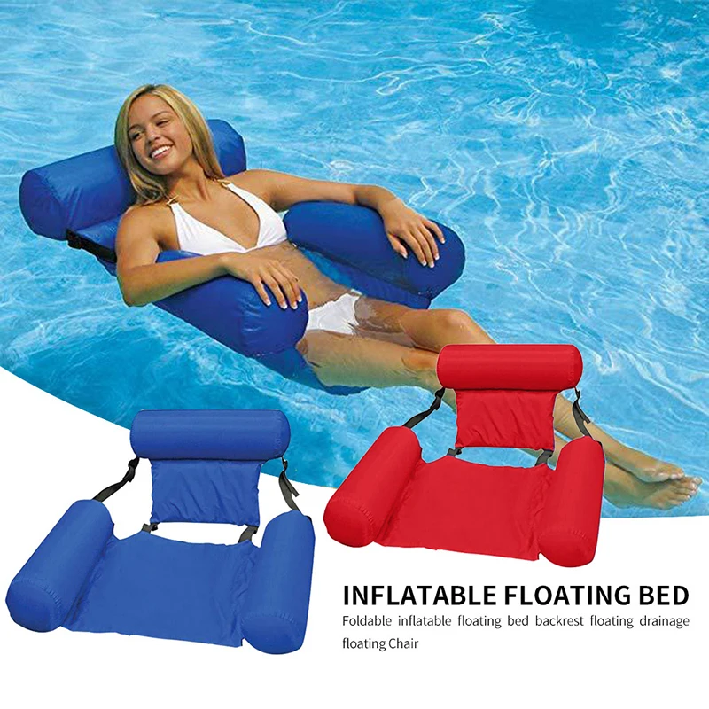 

Swimming Pool Inflatable Mat Floating Bed Chair Water Hammock Recliner Foldable Summer Swimming Air Mattress Sleeping Cushion