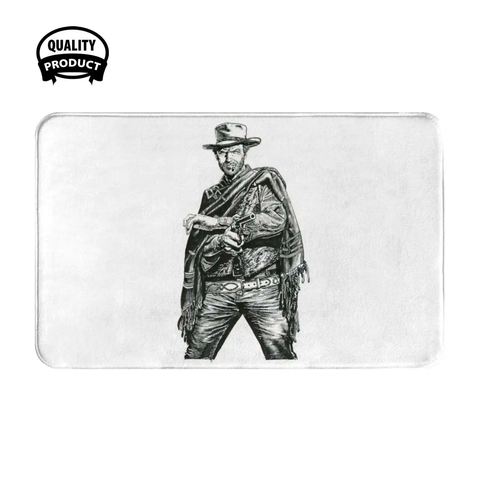 Alfombra de Coboy con pistola para el hogar, tapete suave para la puerta del coche, película Retro clásica Vintage, Tuco Clint A Fistful Of