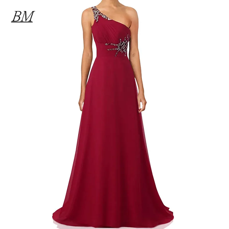 

BM 2022 One Shoulder Ombre Long Prom Dresses Princess Beaded Lace-up Formal Evening Party Dress Robes De Soiree