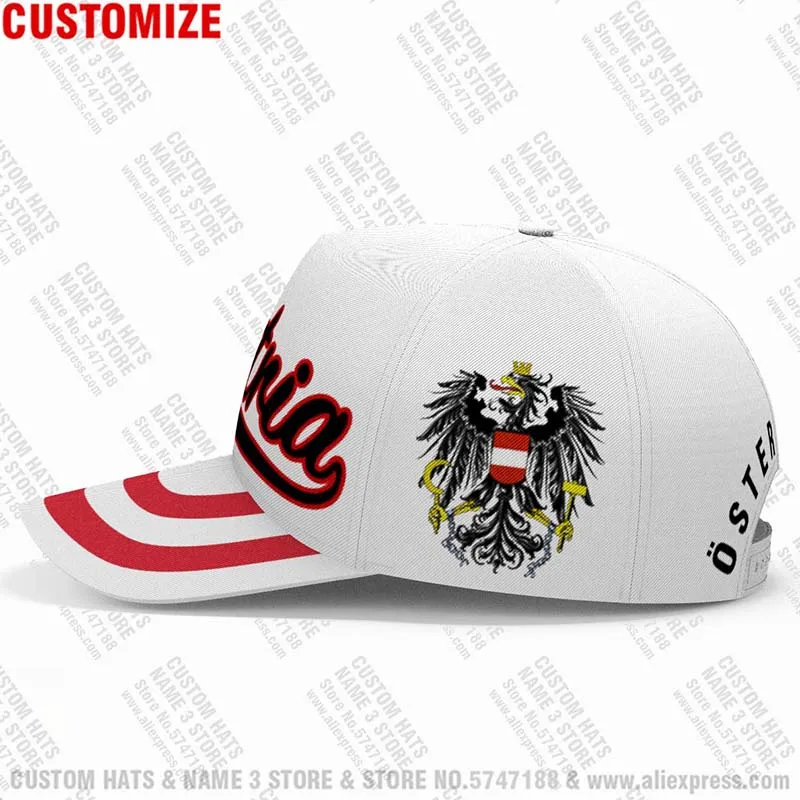 Austria Baseball Caps Free 3d Custom Name Number Team Logo Aw Fishing Hats Aut Osterreich Travel German Nation At Flags Headgear