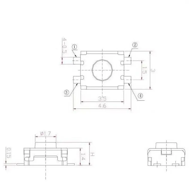 Livre shipping1000pcs smd 4pin 3x4x2mm tátil botão de pressão micro interruptor momentâneo 3*4*2mm micro botão