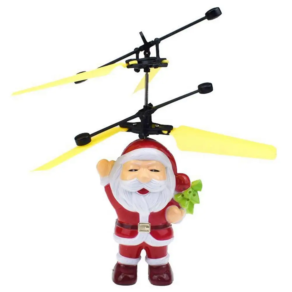 Rechargeable Flying Drone Santa Claus Helicopter Toys For Kids Gesture Induction Ball Suspension Children's Christmas Toy