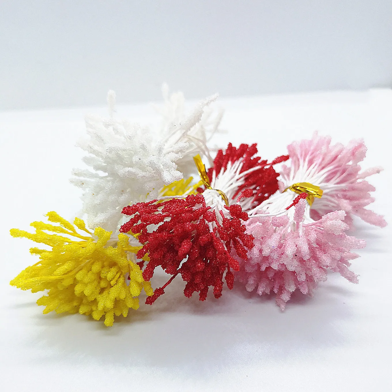 500pcs 2mm/0.078inch Mixed Double Heads DIY Artificial Mini Pearl Flower Stamen Pistil Floral Stamen For Wedding Decoration DIY