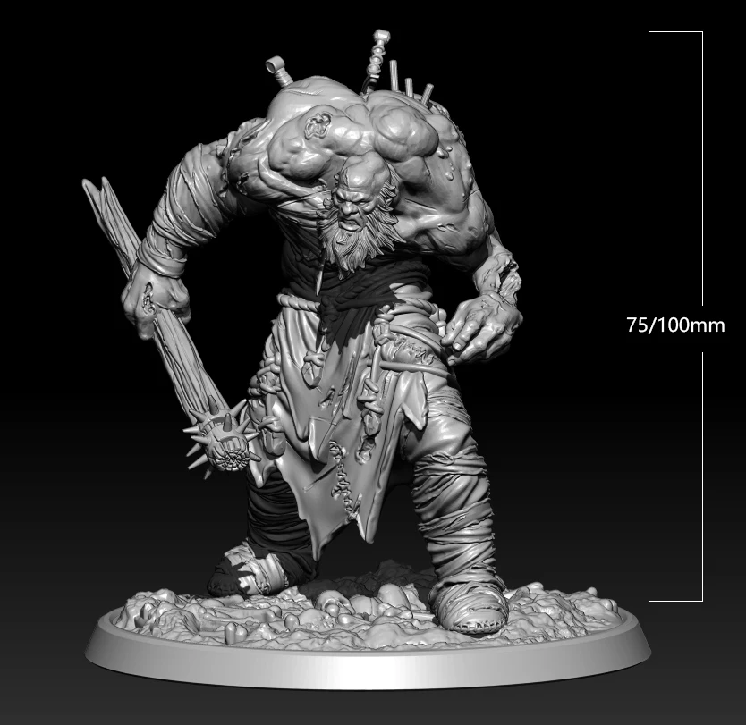 1/24 75mm 1/18 100mm Resin Model Kits Orc Warrior Figure Sculpture Unpainted No Color RW-397