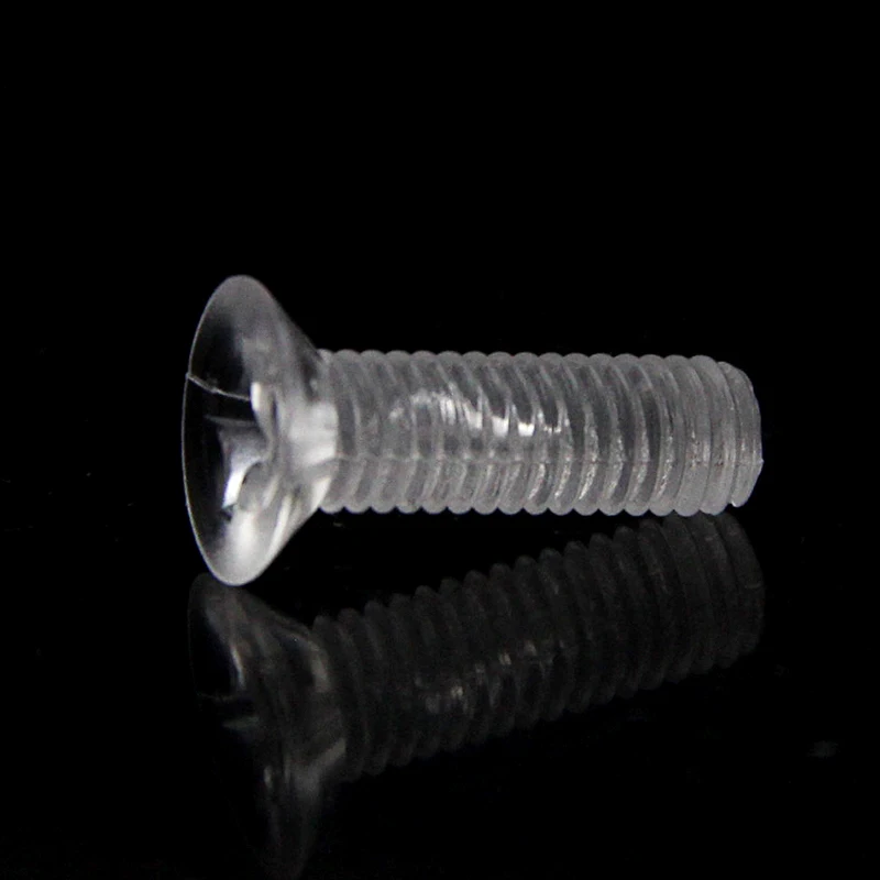 Gratis Verzending 50 Stuks Plastic Schroeven, Nylon, Transparante Schroeven, Pc Verzonken Hoofd, Platte Kop, cross Acryl, M3 M4 M5 M6