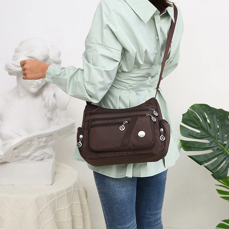 Casual Frauen Schulter Umhängetasche Oxford Wasserdichte Zipper Handtaschen Paket Weibliche Große Kapazität Reise Umhängetasche – Detail 18