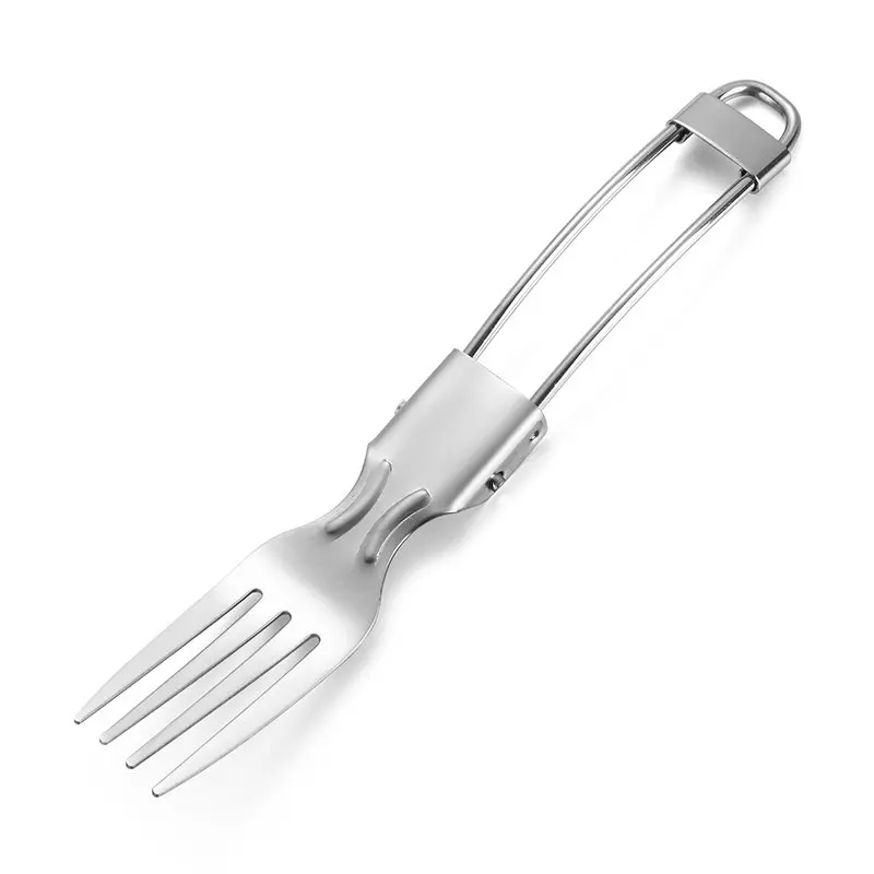 

High Quality Folding Fork Stainless Steel Outdoor Folding With Storage Bag Camping Picnic Tableware